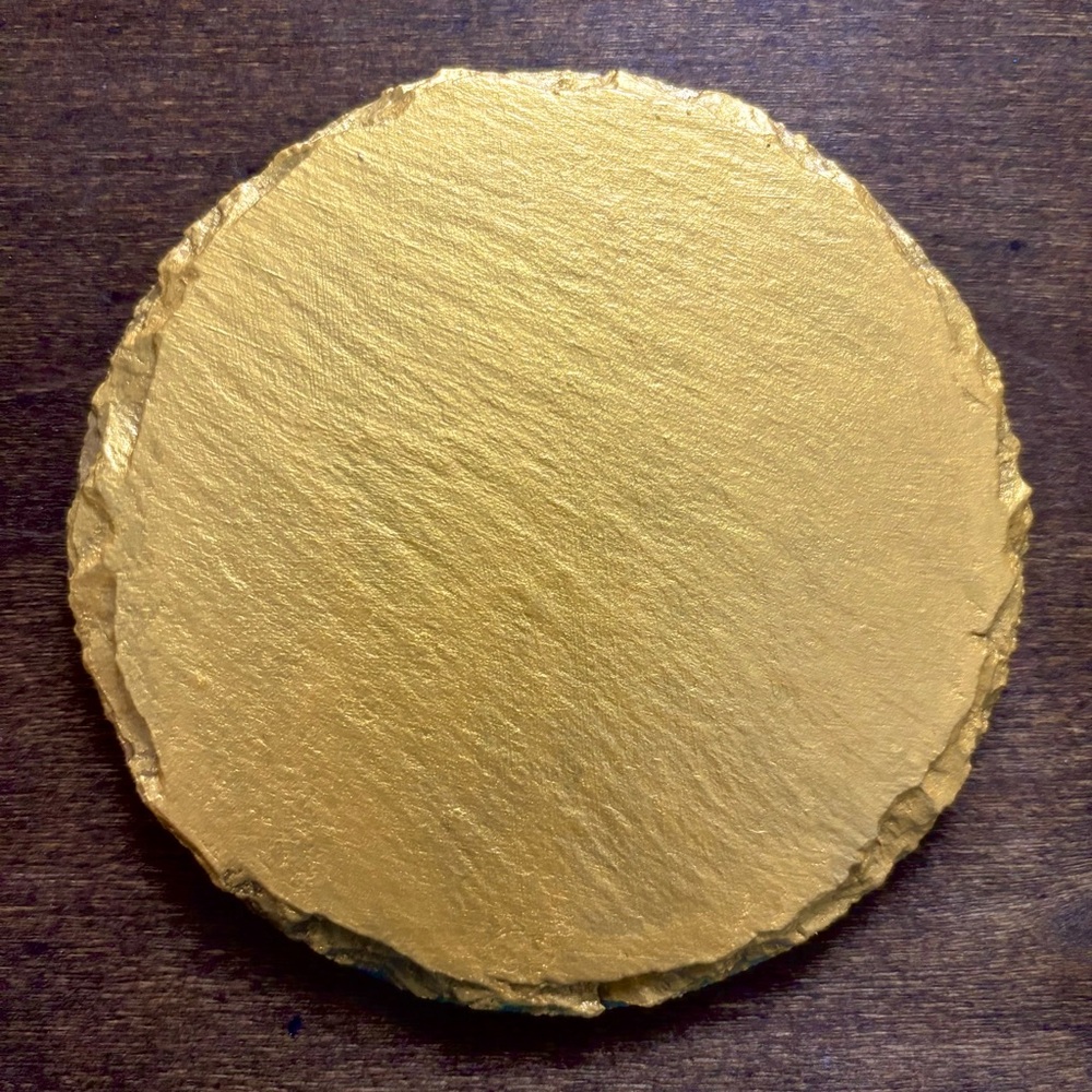 Gold Slate Stone Coasters Lot of 4 - Picture 3 of 8
